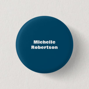 Ocean Blue Plain Minimalist Add Own Name Button