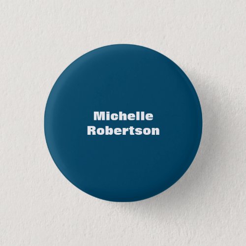 Ocean Blue Plain Minimalist Add Own Name Button