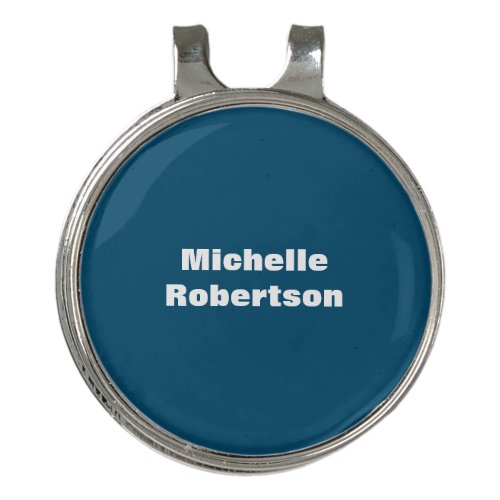 Ocean Blue Plain Minimalist Add Own Name Golf Hat Clip