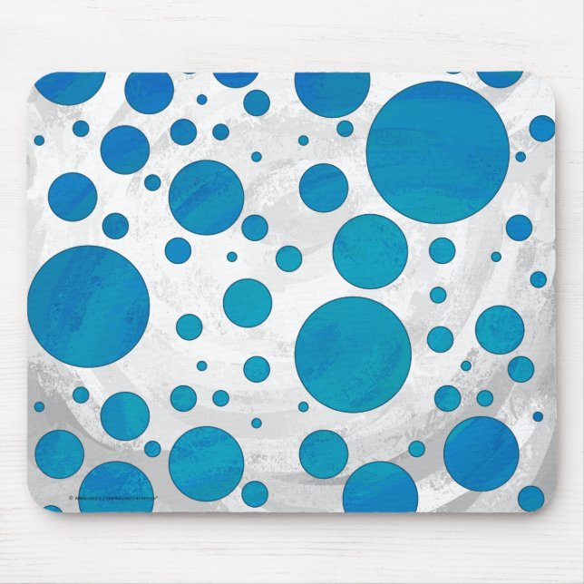 Ocean Blue Polka Dots Mouse Pad (Front)