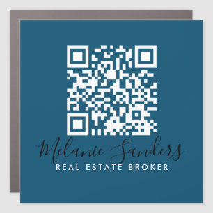 Ocean Blue REAL ESTATE Car Magnet with QR CODE