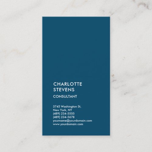 Ocean Blue Red Trendy Minimalist Elegant Simple Business Card
