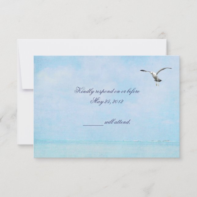 Ocean  Blue RSVP Card (Front)