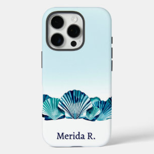 Ocean Blue Scallop Border iPhone 16 Pro Case