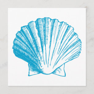 Ocean Blue Sea Shell Luau Reception Invitation