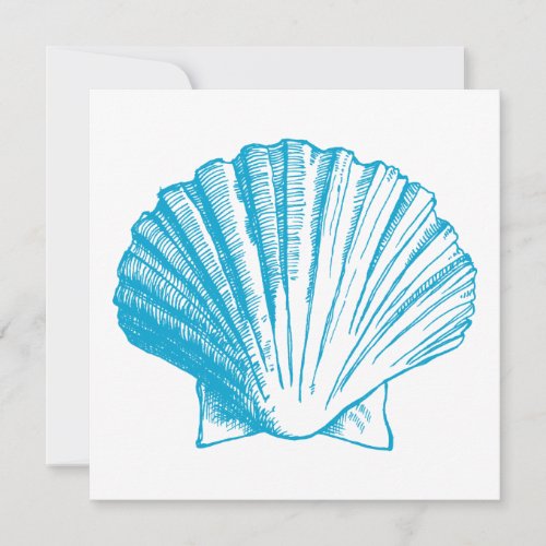 Ocean Blue Sea Shell Luau Reception Invitation