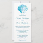 Ocean Blue Sea Shells Wedding Invitation at Zazzle