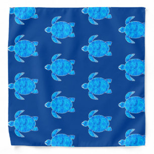 Ocean Blue Sea Turtle Pattern Bandana