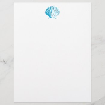 Ocean Blue Seashell Letterhead by OddballAffairs at Zazzle