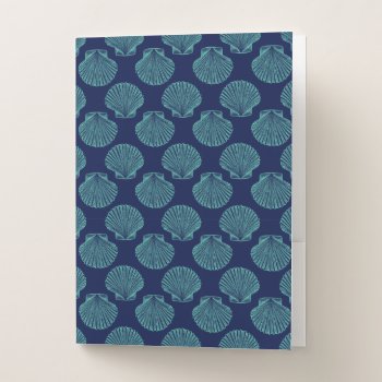 Ocean Blue Seashells Pocket Folder by CandiCreations at Zazzle