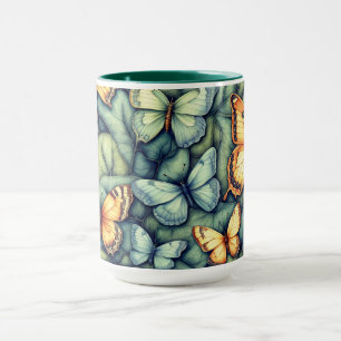 Ocean Blue Shades Butterflies Mug
