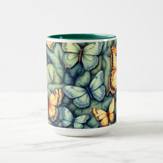Ocean Blue Shades  Butterflies  Mug