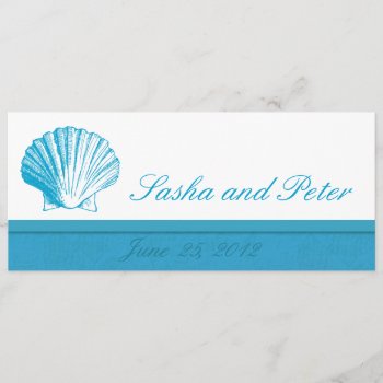 Ocean Blue Shell Beach Wedding Invitations by OddballAffairs at Zazzle
