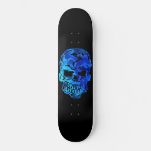 Ocean Blue Skull Skateboard
