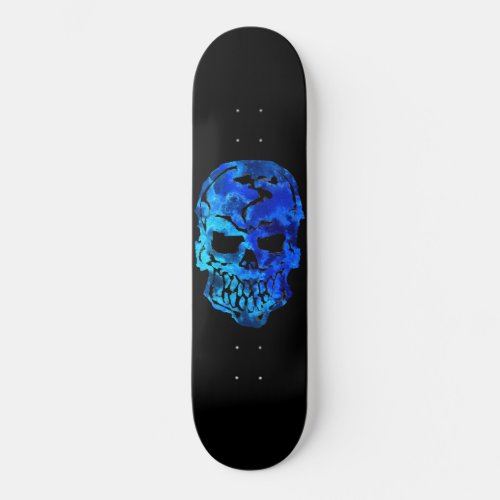Ocean Blue Skull Skateboard