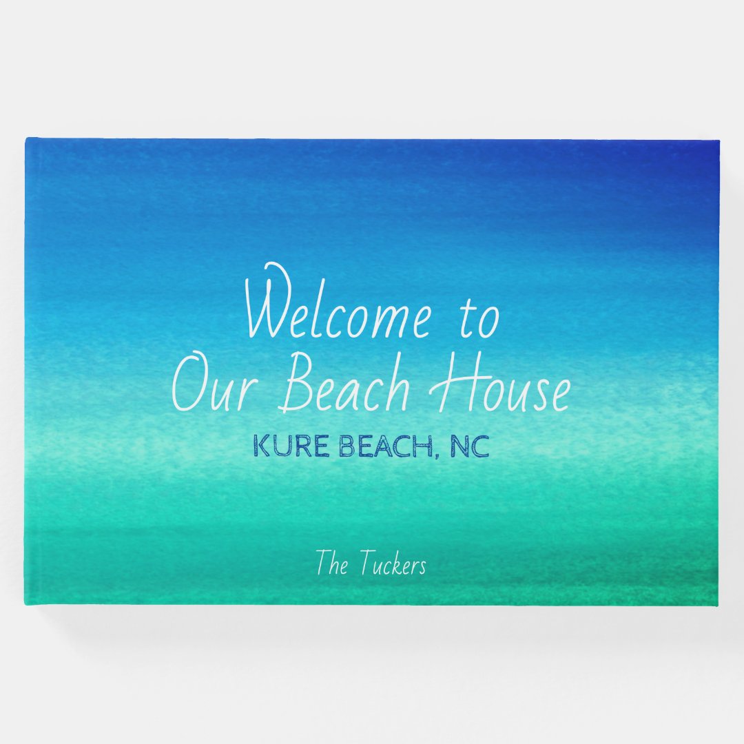 Ocean Blue Summer Beach House Vacation Rental Guest Book Zazzle