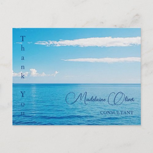 Ocean Blue Summer Scene Thank You  Postcard