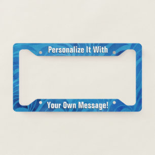 Ocean Blue Swirls Personalized License Plate Frame