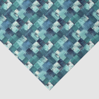 Ocean Blue & Teal Painted Mosaic Tissue Paper