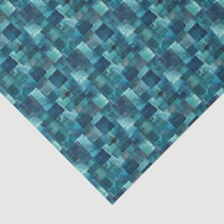 Ocean Blue & Teal Painted Mosaic Tissue Paper