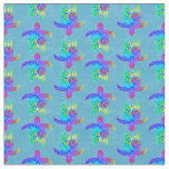 Ocean Blue Tie Dye Island Tribal Turtles Fabric