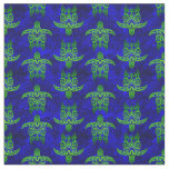 Ocean Blue Tribal Green Sea Turtles Fabric