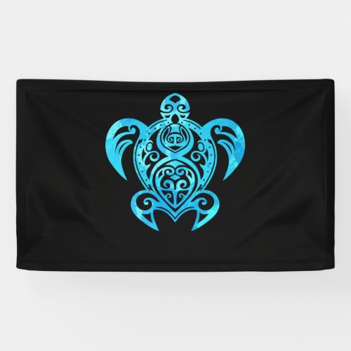 Ocean Blue Tribal Hawaiian Sea Turtle Banner