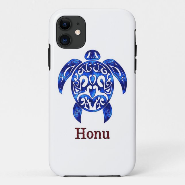 Ocean Blue Tribal Hawaiian Sea Turtle Case-Mate iP Case-Mate iPhone Case (Back)
