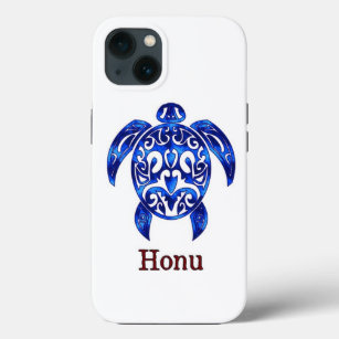 Ocean Blue Tribal Hawaiian Sea Turtle iPhone 13 Case