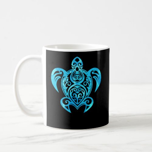 Ocean Blue Tribal Hawaiian Sea Turtle Coffee Mug