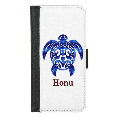 Ocean Blue Tribal Hawaiian Sea Turtle iPhone 87 Wallet Case