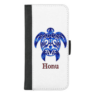 Ocean Blue Tribal Hawaiian Sea Turtle iPhone 8/7 Plus Wallet Case