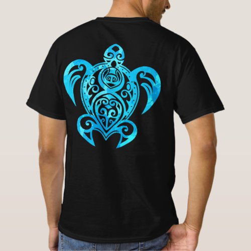 Ocean Blue Tribal Hawaiian Sea Turtle T_Shirt