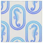 Ocean Blue Tribal Island Seahorse Fabric