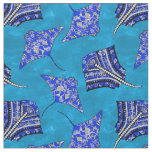 Ocean Blue Tribal Stingrays Fabric