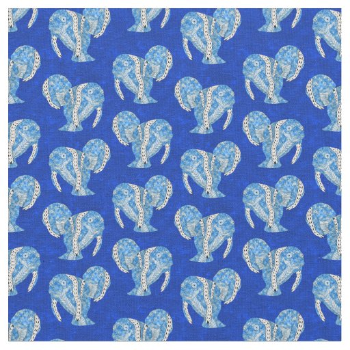 Ocean Blue Tribal Tattoo Manatees Fabric