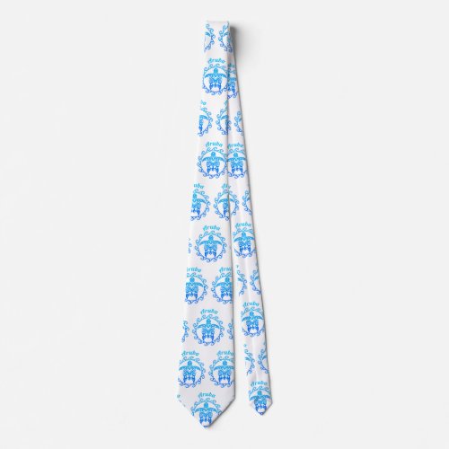 Ocean Blue Tribal Turtle Aruba Neck Tie