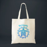 Ocean Blue Tribal Turtle Bermuda Tote Bag<br><div class="desc">A ocean blue tribal turtle,  show your love for the island style of Bermuda.  From ocean conservation to a Caribbean vacation,  this design is great for anyone who loves turtles.</div>