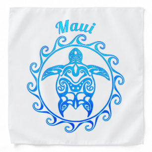 Ocean Blue Tribal Turtle Maui Bandana