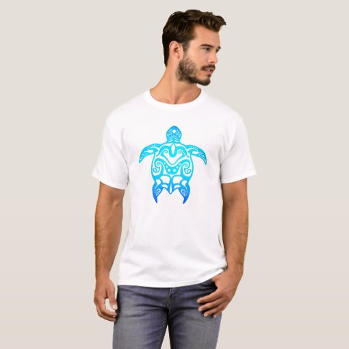 Ocean Blue Tribal Turtle T-Shirt | Zazzle