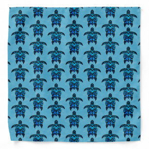Ocean Blue Tribal Turtles Bandana