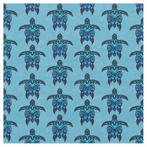Ocean Blue Tribal Turtles Fabric