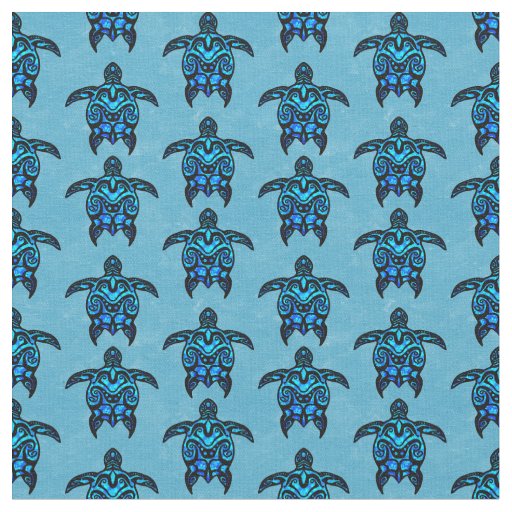 Ocean Blue Tribal Turtles Fabric