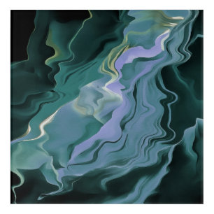 Ocean Blue Turbulence Acrylic Pour Abstract Art