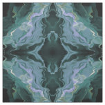 Ocean Blue Turbulence Acrylic Pour Abstract Art Fabric