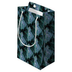 Ocean Blue Turbulence Acrylic Pour Abstract Art Small Gift Bag