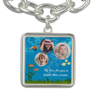 Ocean Blue Underwater Tropical Fish Deep Sea Love  Bracelet
