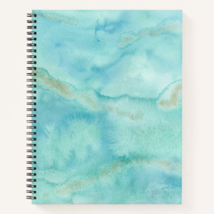 Ocean Blue Watercolor Beachy Cool Notebook