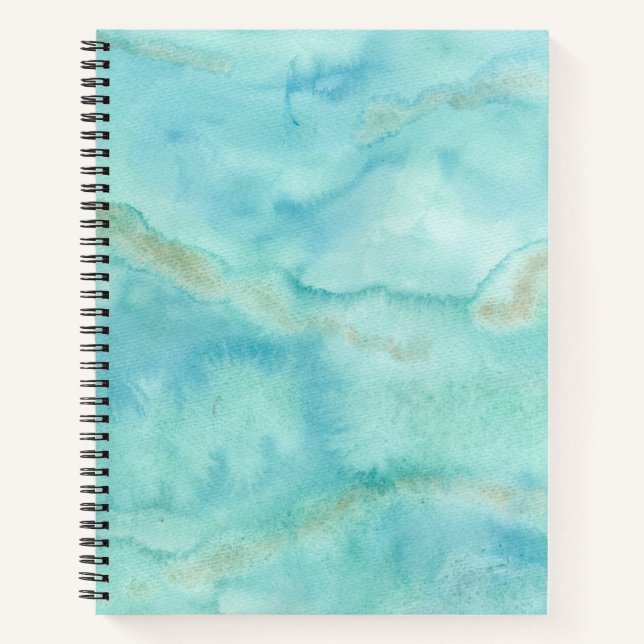 Ocean Blue Watercolor Notebook (Front)
