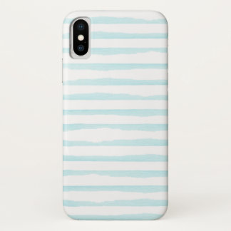 Ocean blue watercolor stripe iPhone x case